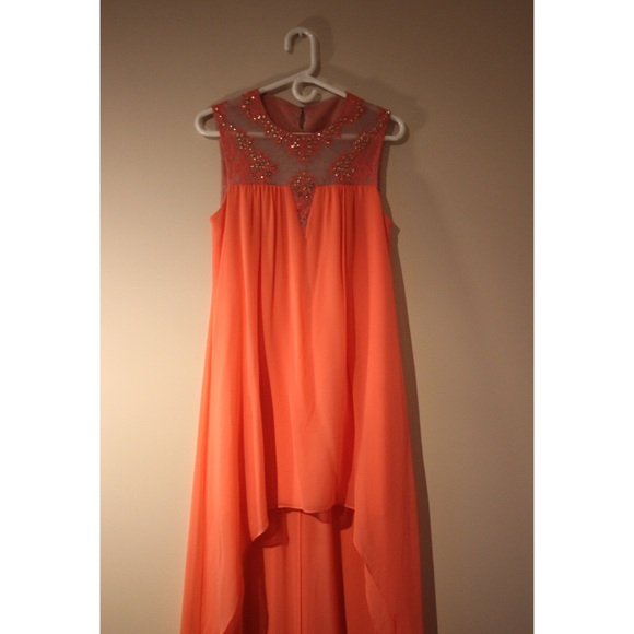 BCBG MAXAZRIA SILK HIGH-LOW DRESS - Picture 3 of 8